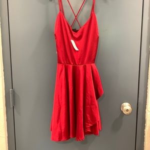 Windsor Maroon Grand Exit Satin Skater Dress